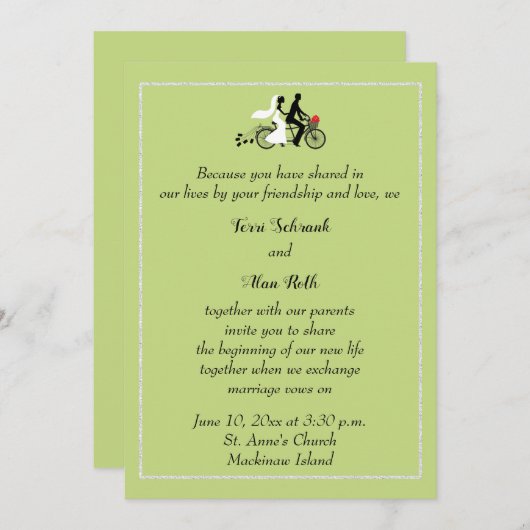 マッキノーアイランド結婚式招待状（自転車付） 招待状 (正面/裏面)