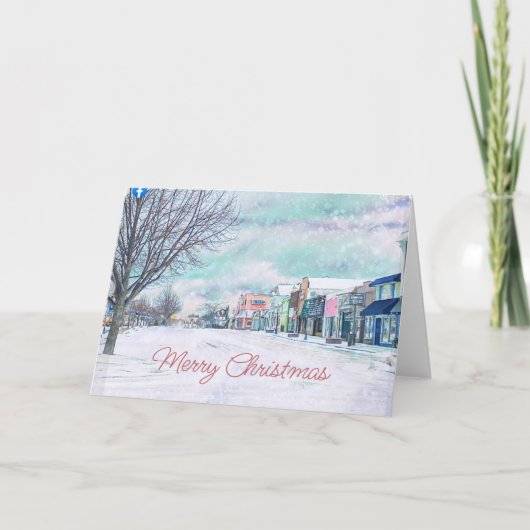 マッキノーシティのクリスマスグリーティングカード カード (正面)