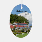 マッキパーソナライズされたナウアイランドホテルクリスマス メタルオーナメント (正面右)