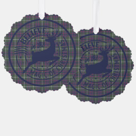 マッキンタイア狩りモダンスコットランドタータンチェッククリスマス オーナメントカード