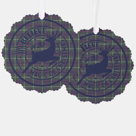 マッキンタイア狩りモダンスコットランドタータンチェッククリスマス オーナメントカード (正面/裏面)