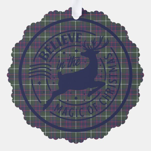 マッキンタイア狩りモダンスコットランドタータンチェッククリスマス オーナメントカード (裏面)