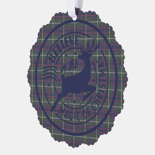 マッキンタイア狩りモダンスコットランドタータンチェッククリスマス オーナメントカード (左)
