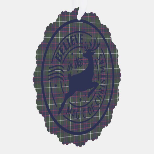 マッキンタイア狩りモダンスコットランドタータンチェッククリスマス オーナメントカード (右)