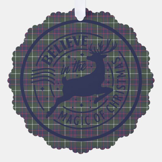マッキンタイア狩りモダンスコットランドタータンチェッククリスマス オーナメントカード (正面)