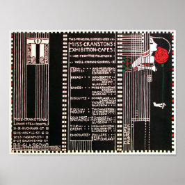 マッキントッシュによるヴィンテージ・グラスゴー・スクール・スタイルのメニュー ポスター