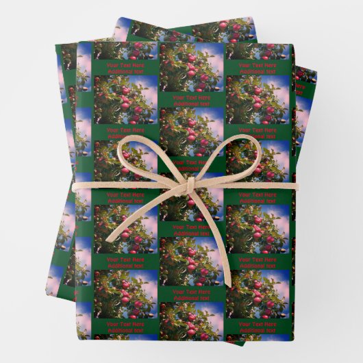 マッキントッシュアップルオンツリーパーソナライズされた自然 ラッピングペーパーシート (インサイチュ)