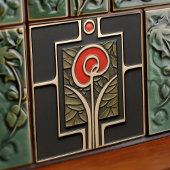 マッキントッシュアースートーン花ミッドセンチュリーデコール タイル