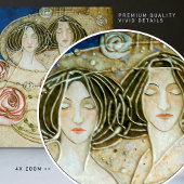 マッキントッシュアールデコ女性とバラウォールデコール タイル