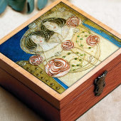 マッキントッシュアールデコ女性とバラウォールデコール タイル