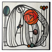 マッキントッシュアールデコ抽象芸術フローラウォールデコーサー タイル (正面)