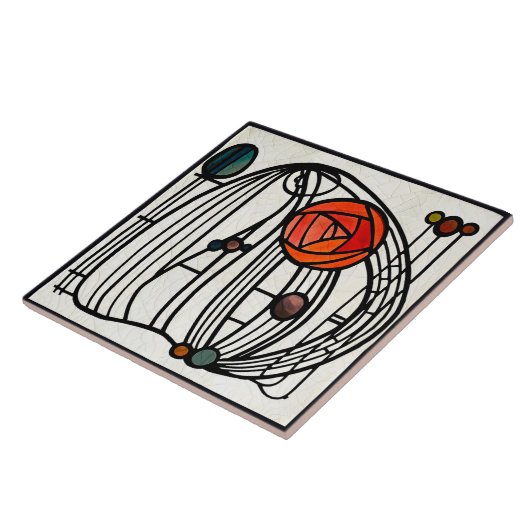 マッキントッシュアールデコ抽象芸術フローラウォールデコーサー タイル (側面)