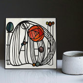 マッキントッシュアールデコ抽象芸術フローラウォールデコーサー タイル