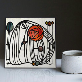 マッキントッシュアールデコ抽象芸術フローラウォールデコーサー タイル