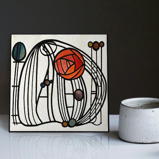 マッキントッシュアールデコ抽象芸術フローラウォールデコーサー タイル