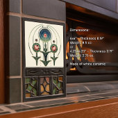 マッキントッシュアールデコ抽象芸術フローラウォールデコーサー タイル