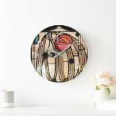 マッキントッシュ-ステンドグラスウィンドウザヒルハウス ラージ壁時計 (ホーム)