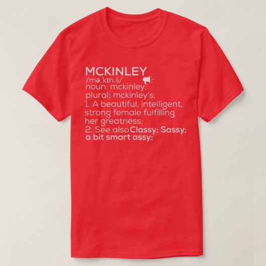 マッキンリー名マッキンリー定義マッキンリー女性 Tシャツ (デザイン正面)