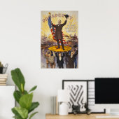 マッキンリー大統領が巨大なコインの上に立っている ポスター (ホームオフィス)