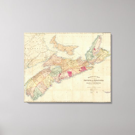 マッキンレーのノバスコシア州の地図3 キャンバスプリント (正面)