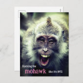 マックおもしろいモンキー写真 シーズンポストカード (正面/裏面)