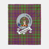 マックインタイアオブグレノリーパープルクランバッジタータンチェックPl フリースブランケット (正面)