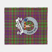 マックインタイアオブグレノリーパープルクランバッジタータンチェックPl フリースブランケット (正面(横))