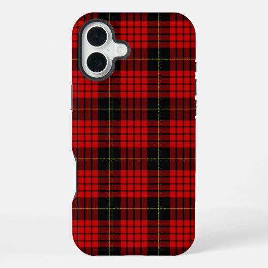 マックイーン タータン レッド ブラック プラッド iPhoneケース (裏面)