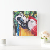 マックキスをするス時計 スクエア壁時計 (ホーム)