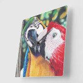 マックキスをするス時計 スクエア壁時計 (傾斜)