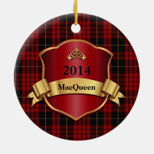 マッククイーンタータンチェックプレイドカスタムオーナメント セラミックオーナメント (裏面)
