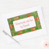 マックグレゴールタータン 長方形 「手作り」ステッカー 長方形シール (封筒)