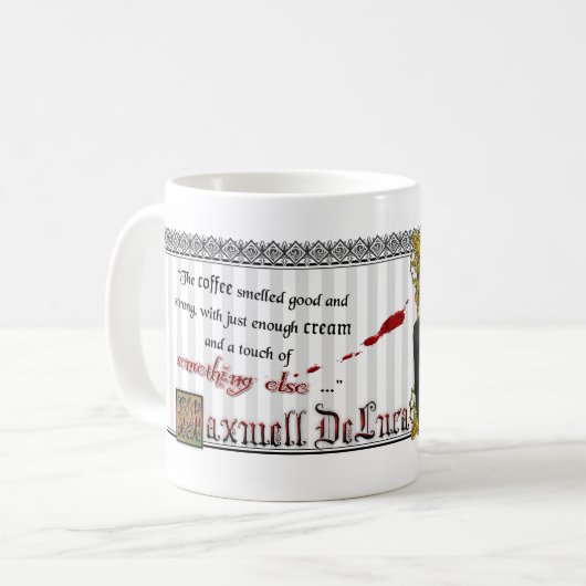 マックスウェルのDeLucaのコーヒー信号器のマグ コーヒーマグカップ (正面左)