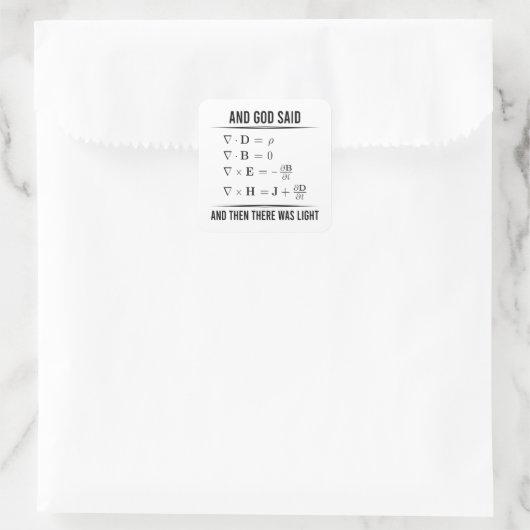 マックスウェルズ方程式マックスウェル・マックスウェルの数学1WH1 スクエアシール (バッグ)