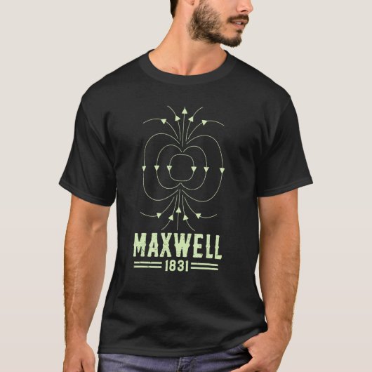 マックスウェル方程式の物理数学者を神は言った Tシャツ (正面)
