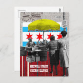 マックスウェル通りシカゴイリノイ混合メディアアート ポストカード (正面/裏面)