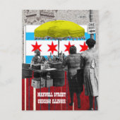 マックスウェル通りシカゴイリノイ混合メディアアート ポストカード (正面)