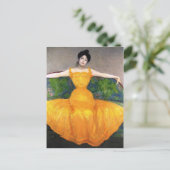 マックスクルズワイルイエロードレスのレディ ポストカード (スタンド正面)