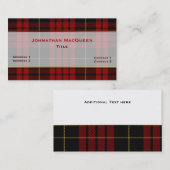 マックスタイリッシュクイーンクランPLAIDカスタムビジネスカード 名刺 (正面/裏面)