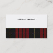 マックスタイリッシュクイーンクランPLAIDカスタムビジネスカード 名刺 (裏面)