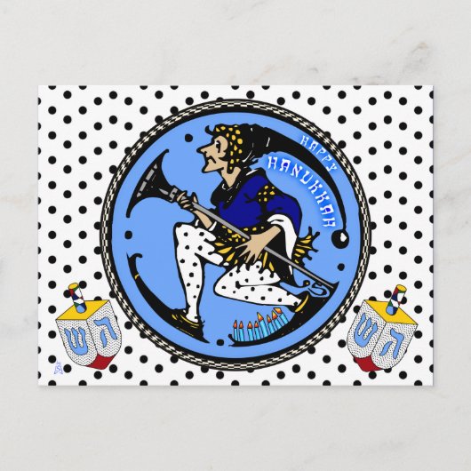 マックスフィールドパリシュイハヌカー小妖精や小人アンドドリデル シーズンポストカード (正面)