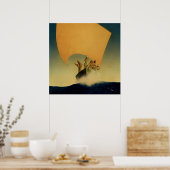 マックスフィールド・パリシュの「海賊船」 ポスター (キッチン)