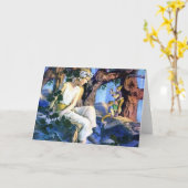 マックスフィールド・パリッシュのフェア・プリンセスと小鬼 カード (黄色い花)