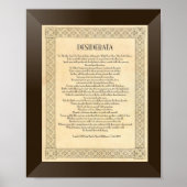 マックス・アーマンのデシデラタ詩 ポスター (正面)