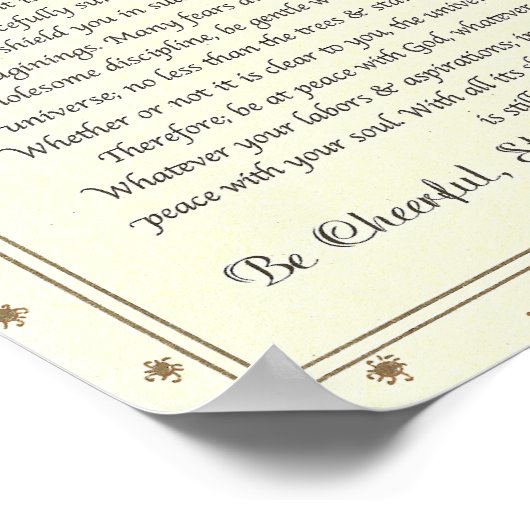 マックス・アーマンのデシデラタ詩 ポスター (角)