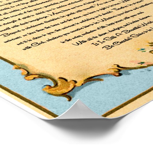 マックス・アーマン・パリのはがきのデシデラタ詩 ポスター (角)