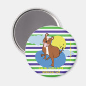 マックス&ウィラメナ | ストライプの 2 1/4インチラウンドマグネット マグネット (正面/裏面)