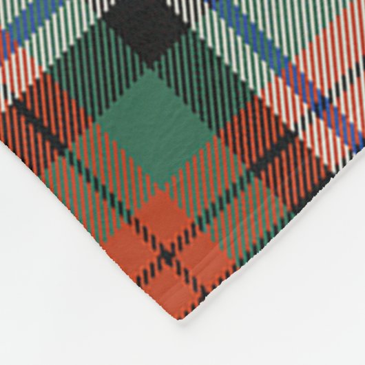 マックダフドレスエンシェントクランバッジタータンチェックプレイド フリースブランケット (角)