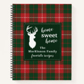 マックパーソナライズされたキノンタータンチェックプレイドファミリーレシピ ノートブック (正面)