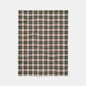 マックファーソンクランブラックアンドホワイトドレスタータンチェック フリースブランケット (正面)
